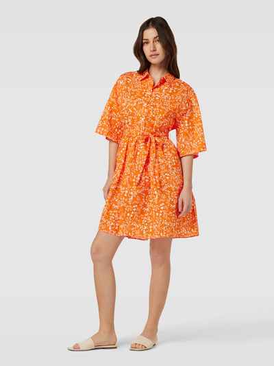 Jake*s Casual Blusenkleid mit Allover-Print Dunkelorange 1