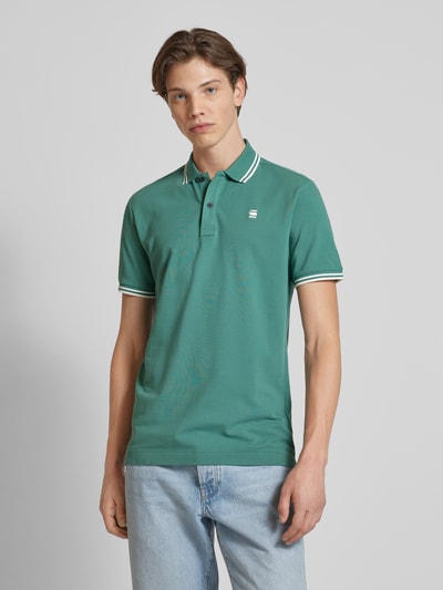 G-Star Raw Slim fit poloshirt met verlengde achterkant, model 'Dunda' Petrol - 4