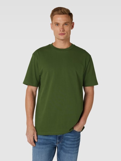 Lindbergh T-shirt o kroju oversized z okrągłym dekoltem Jabłkowozielony 4