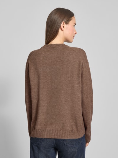 MANGO Loose Fit Strickpullover mit Woll-Anteil Mittelbraun 5