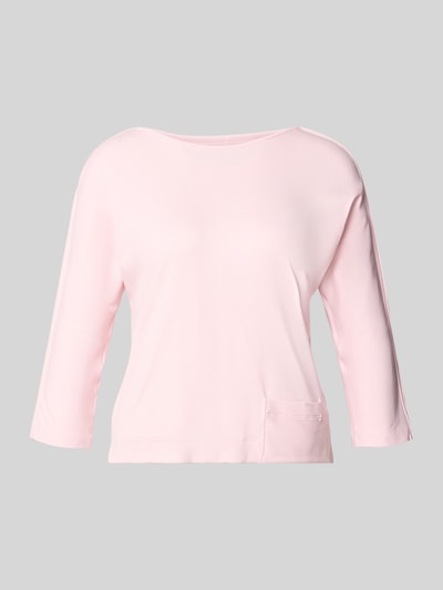 Produktfoto, damski t-shirt 'T-Shirt mit 3/4-Arm' od Marc Cain, mieszanka bawełny i elastanu, krój regular fit, okrągły dekolt, rękaw o dł. 3/4, długość tyłu 52 cm, jasnoróżowy, gładka faktura