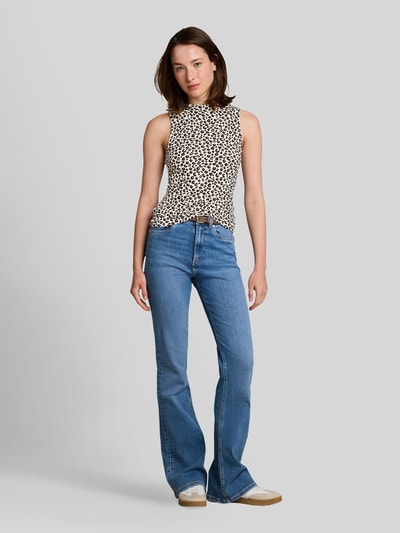 Tom Tailor Denim Slim Fit Blusentop aus Viskose-Mix  Beige 1