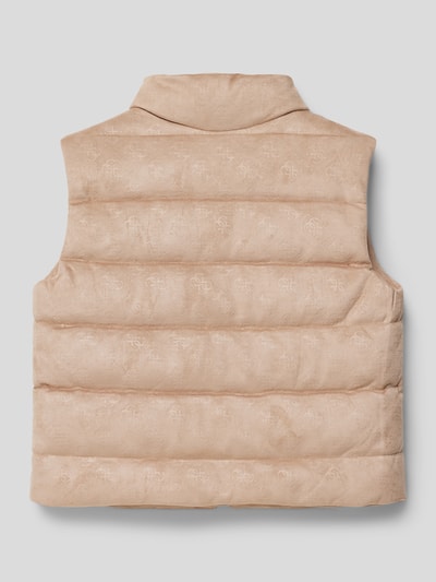 Guess Gilet met all-over logo, model 'PADDED' Beige - 3