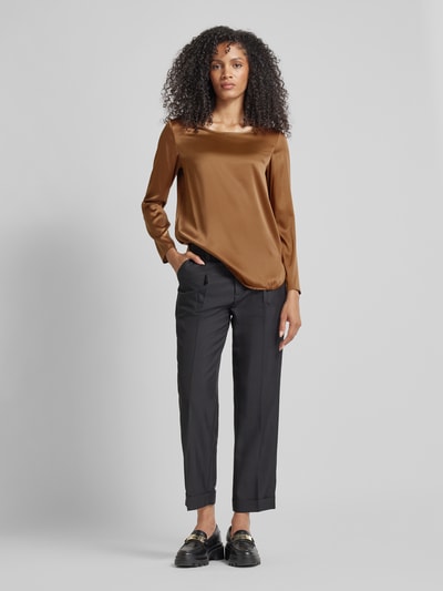 MaxMara Leisure Blusenshirt mit Rundhalsausschnitt Modell 'MOLDAVA' Taupe 1