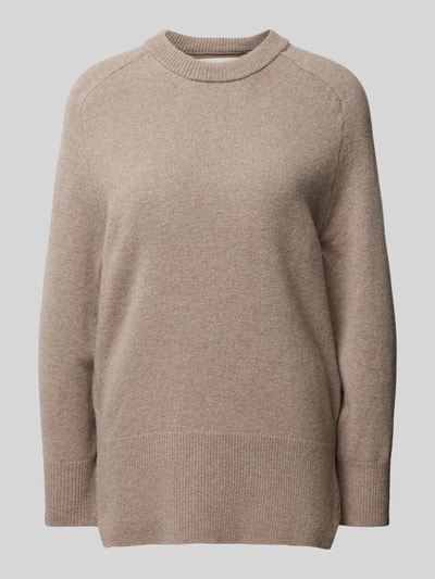 Gant Gebreide pullover met ronde hals, model 'HERRINGBONE' Lichtgrijs gemêleerd - 2