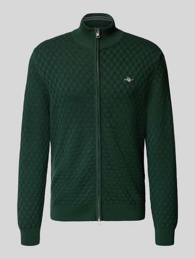 Gant Strickjacke mit Strukturmuster Dunkelgruen 2