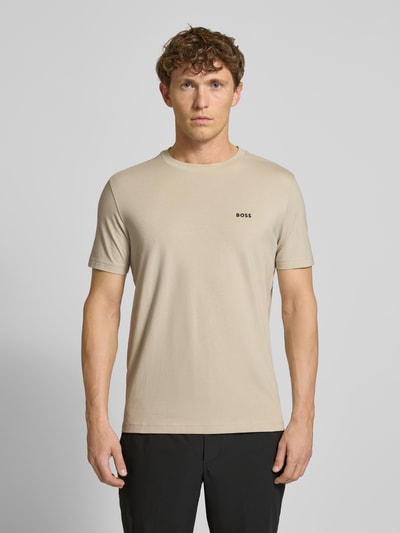 BOSS Green Regular Fit T-Shirt aus Baumwoll-Mix Beige 4