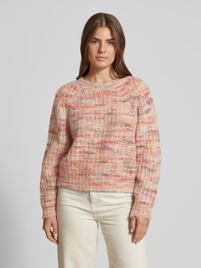 BOSS Orange Gebreide pullover met geribde ronde hals, model 'FIAMBEL' Lila - 4