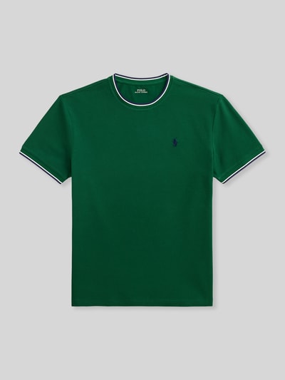 Polo Ralph Lauren Koszulka T-shirt z mieszanki bawełny w kroju regular fit z kontrastowymi paskami Zielony 2