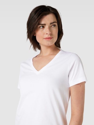 GANT T-Shirt mit V-Ausschnitt Modell 'Basic' Weiss 3