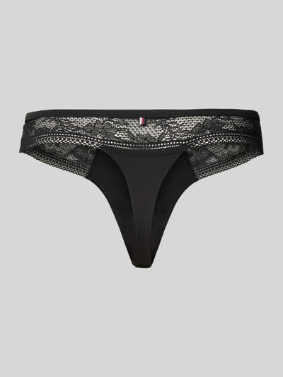 TOMMY HILFIGER String mit Spitzenbesatz Black 3