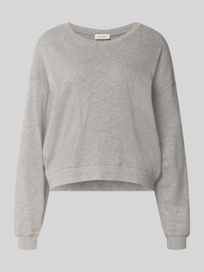 Produktfoto, Sweatshirt mit überschnittenen Ärmeln Modell 'SONOMA' von American Vintage, reine Baumwolle, lockerer Schnitt, grau, strukturierte Oberfläche, Rundhalsausschnitt, Rückenlänge bei Größe S 43 cm.