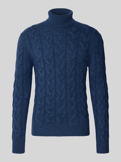 GRAN SASSO Sweter z dzianiny z golfem Jeansowy niebieski 2