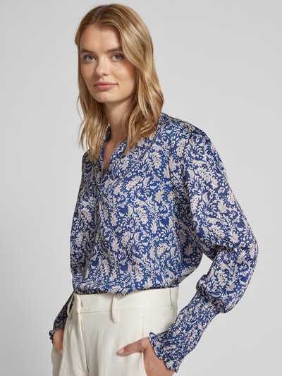 Neo Noir Blouse met all-over print, model 'Landa' Marineblauw - 3