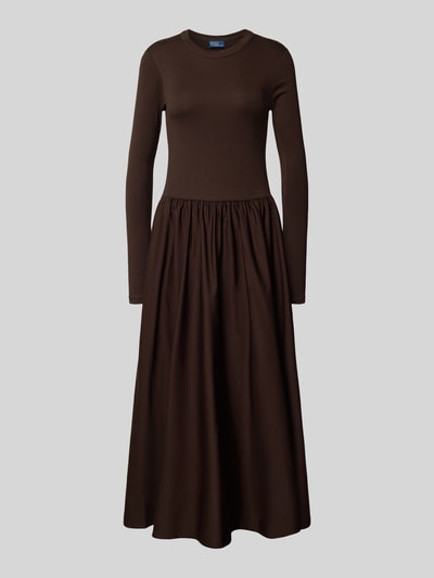 Polo Ralph Lauren Midikleid mit Rundhalsausschnitt Dunkelbraun 2