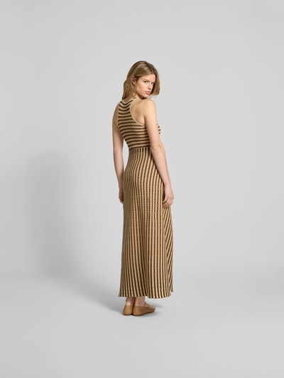 Nanushka Maxikleid mit gerippten Abschlüssen Hellbraun 5