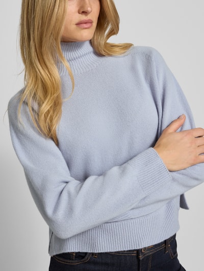 Drykorn Strickpullover mit Stehkragen Hellblau Melange 3