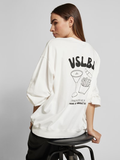 VILLA SOPHIE Oversized sweatshirt met ronde hals, model 'ESSENTIALS' Offwhite - 3