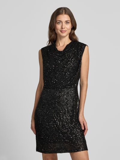 Jake*s Collection Paillettenkleid mit Wasserfallausschnitt Black 4