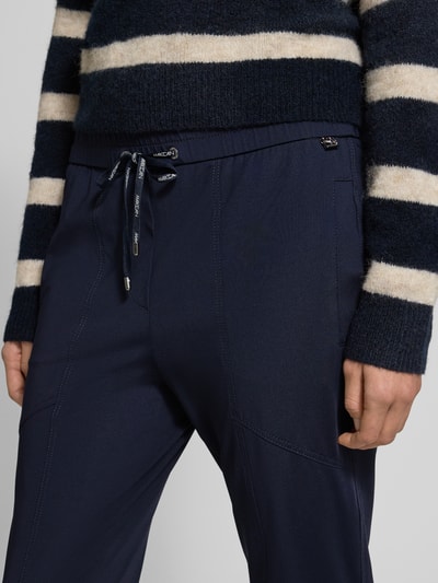 Marc Cain Spodnie materiałowe o kroju slim fit z kieszeniami zapinanymi na zamek błyskawiczny Granatowy 3