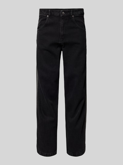 Produktfoto, Jeans mit Eingrifftaschen von adidas Originals in Schwarz, Reine Baumwolle, Regular-Fit, Knopf-Reißverschluss, glatte Textur