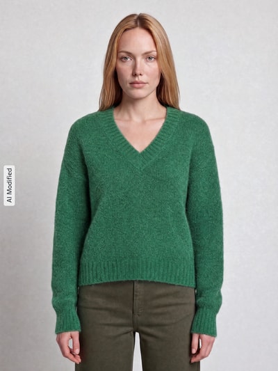 Weekend Max Mara Regular Fit Pullover aus Alpaka-Mix Modell 'VISITA' Gruen 4