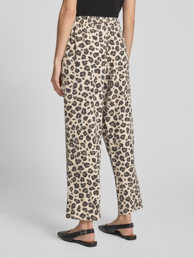 FREE/QUENT Spodnie materiałowe z szeroką nogawką i tunelem model ‘Lavisco’ Beżowy 5