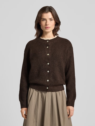 VILLA SOPHIE Strickjacke aus Viskose-Mix Modell 'NAOMI' Dunkelbraun 4