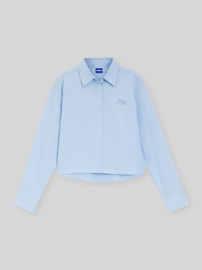 HUGO Blue Relaxed Fit Langarmbluse aus reiner Baumwolle Hellblau 2