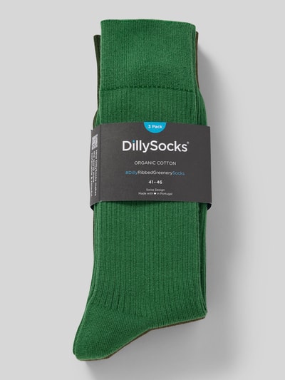 DillySocks Socken mit Strukturmuster Modell 'Ribbed Greenery' im 3er-Pack Marine 3