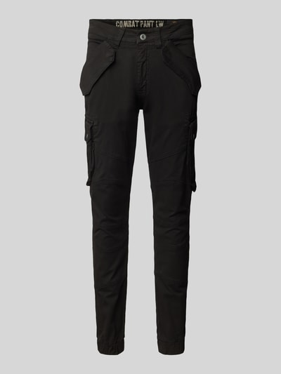 Alpha Industries Spodnie cargo o kroju tapered fit z kieszeniami z patką model ‘COMBAT PANT’ Czarny 2