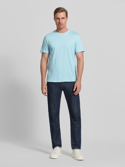 Emporio Armani T-Shirt mit Logo-Patch und Rundhalsausschnitt Hellblau 1