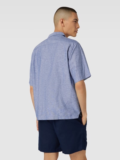 Jack & Jones Premium Freizeithemd mit Leinen-Anteil und Streifenmuster Modell 'SUMMER' Dunkelblau 5