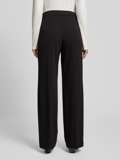 STEHMANN Wide leg bandplooibroek met steekzakken, model 'Hillda' Zwart - 5