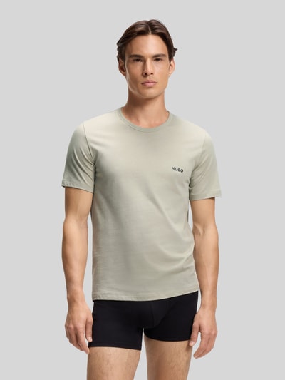 HUGO T-shirty o kroju regular fit z czystej bawełny w zestaw 3 szt. Terakotowy 5