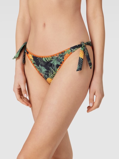 Banana Moon Bikinislip met bloemenprint, model 'DIMKA' Zwart - 3