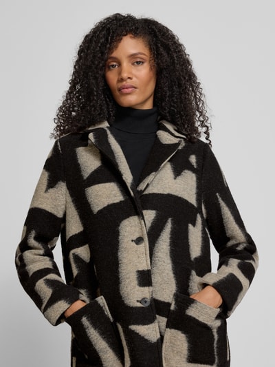 Milano Italy Relaxed fit gewatteerde lange jas met lanawol Grafiet - 3