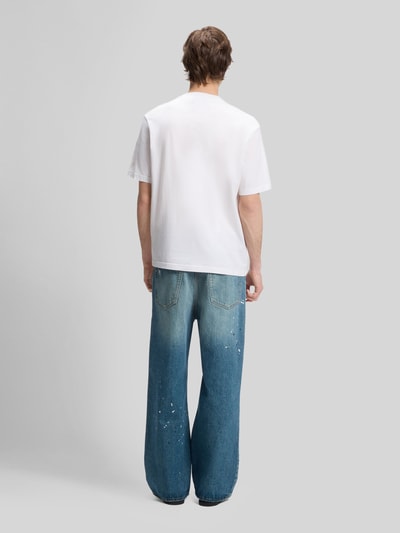 HUGO Blue Regular Fit T-Shirt aus reiner Baumwolle Modell 'NERPIENT' Weiss 5