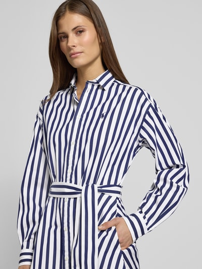 Polo Ralph Lauren Tailliertes Blusenkleid aus reiner Baumwolle Marine 3