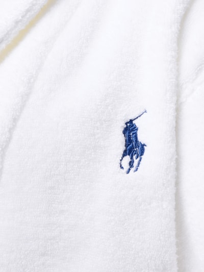 Produktfoto, Comfort Fit Bademantel aus reiner Baumwolle Modell 'ICONIC BEAR' von Polo Ralph Lauren, biały frotte, logo z haftem, jednolity kolor