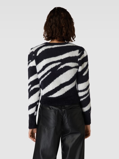 Only Gebreide pullover met all-over motief, model 'ELLA' Zwart - 5