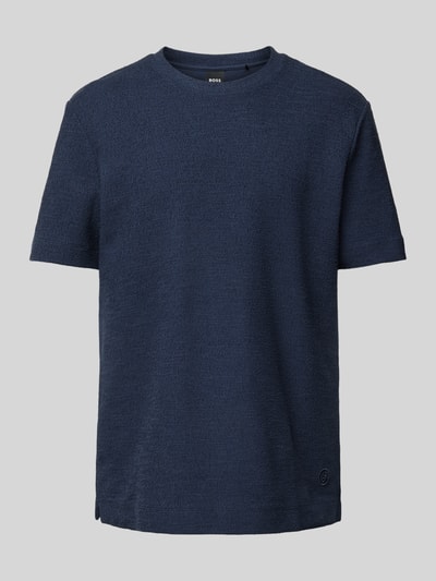 BOSS T-Shirt mit Label-Stitching Modell 'Taut' Marine 2