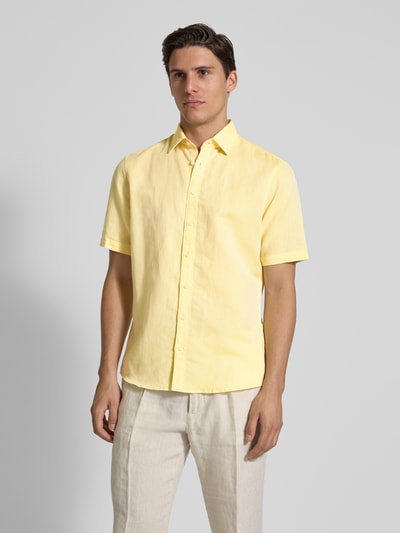 Jake*s Slim Fit Leinenhemd mit Knopfleiste LIGHT CORAL 4