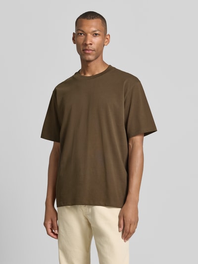 Lindbergh Oversized T-Shirt aus reiner Baumwolle Schoko 4