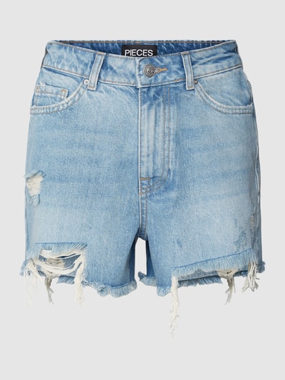 Pieces Jeansshorts im Destroyed-Look Modell 'TULLA' Hellblau 2