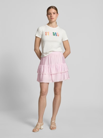 VERO MODA Uitlopende rok van viscosemix model 'BLISS' Roze - 1