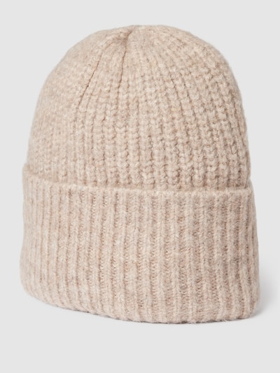 moves Beanie mit Label-Stitching Beige 1