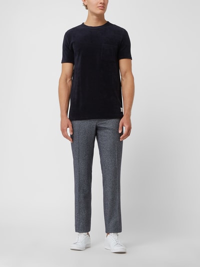 DIGEL Modern fit pantalon met zijde Donkerblauw - 1