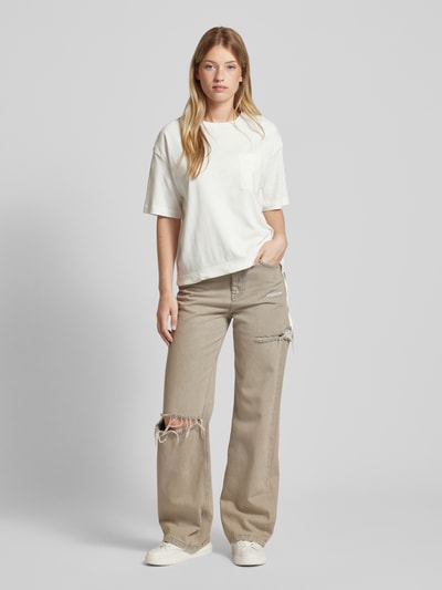 Marc O'Polo Denim T-Shirt mit Brusttasche Offwhite 1