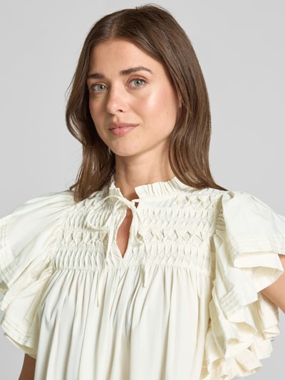 YAS Minikleid mit Schmetterlingsärmeln Modell 'LURA' Offwhite 3